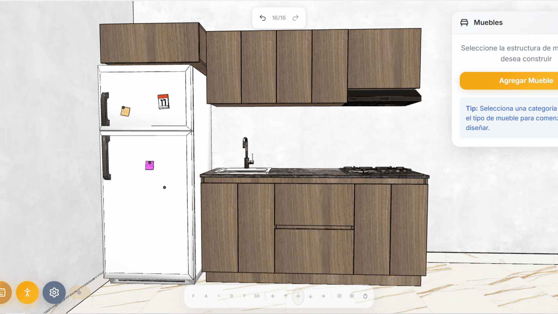 Diseño de cocina en 3D con Cubikos